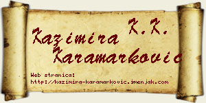 Kazimira Karamarković vizit kartica